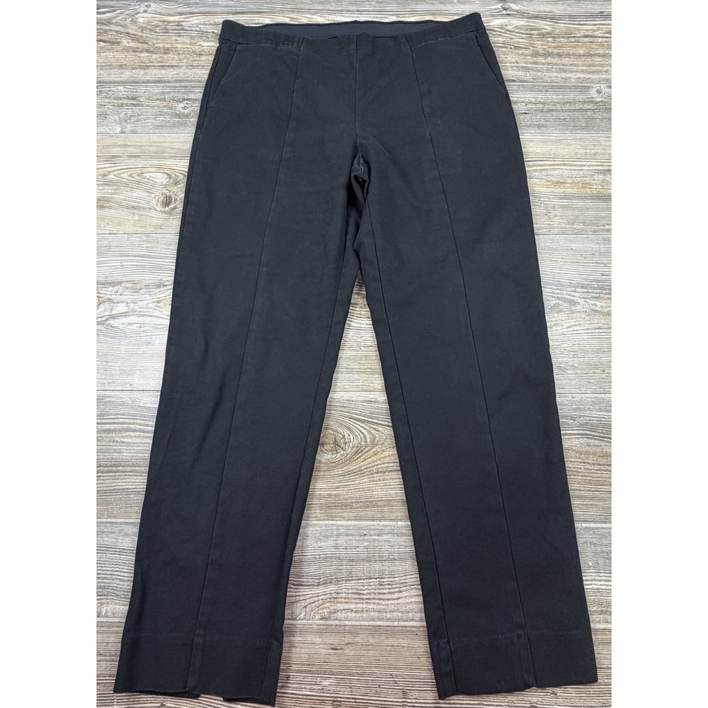 J Jill Essential Slim Ankle Pants Black Stretch Pull-On Elastic Waist Size 14